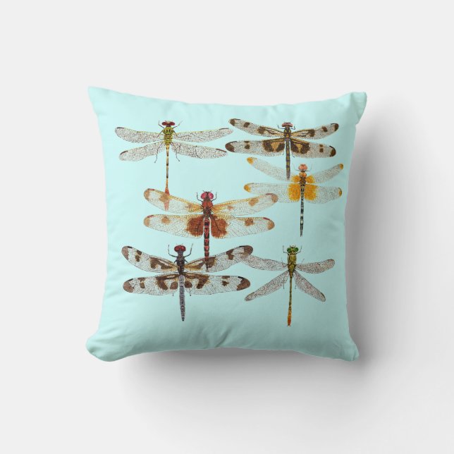 6 Species of Dragonfly Pillow (Front)