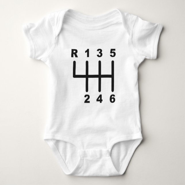 6 Speed Shift Gate Baby Bodysuit (Front)