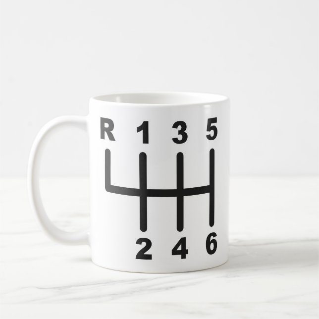 6 Speed Shift Gate Coffee Mug (Left)