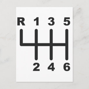 6 Speed Shift Gate Postcard