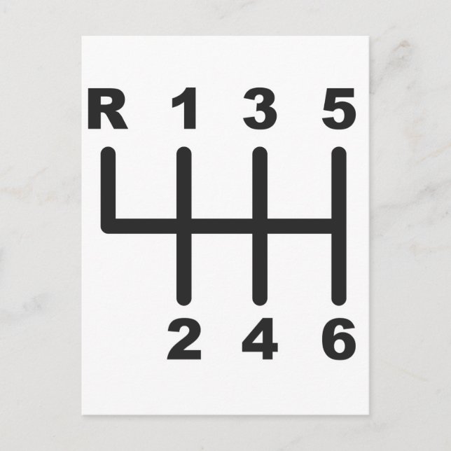 6 Speed Shift Gate Postcard (Front)