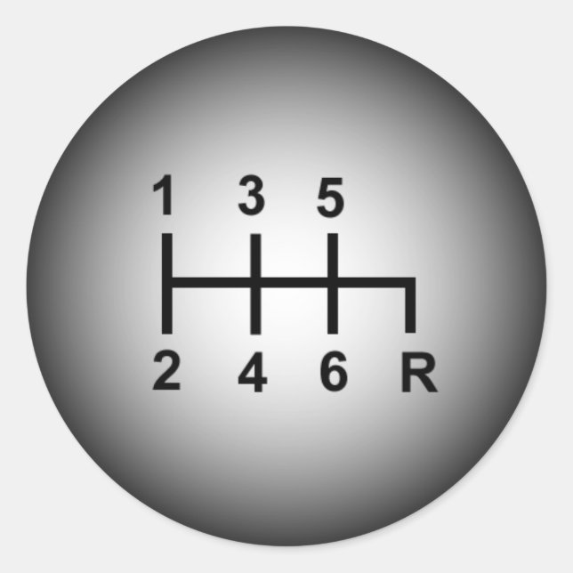 6 speed shift knob sticker (Front)