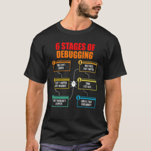 6 Stages Of Debugging Coder Programmer Software De T-Shirt