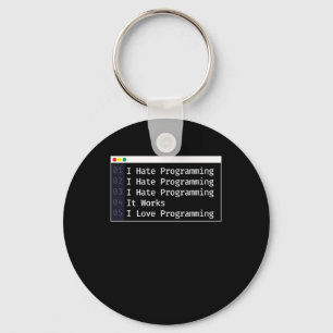 6 Stages Of Debugging Programmer Coding Key Ring