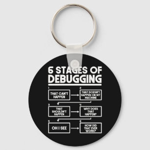 6 Stages Of Debugging Programmer Coding Key Ring