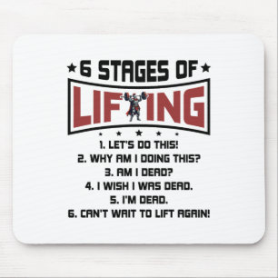6 Stages Of Lifting Weights Bodybuilding Gym Fitne Mouse Mat