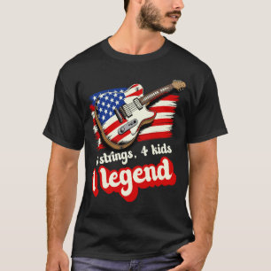 6 Strings 4 Kids 1 Legend USA Flag Guitar Music Fa T-Shirt