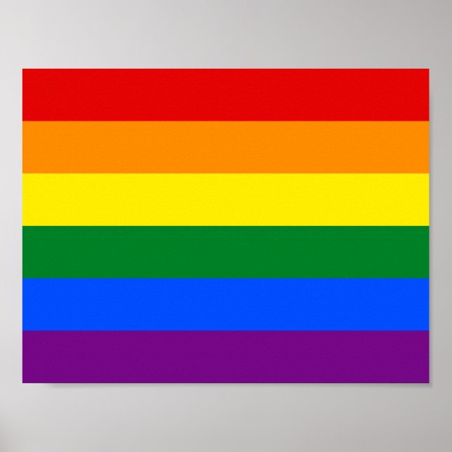 6-Stripe LGBT Gay Pride Rainbow Flag Poster (Front)