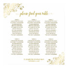 6 Table Wedding Seating Chart Gold Frills on White