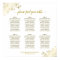 6 Table Wedding Seating Chart Gold Frills on White