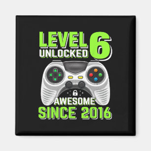 6 Unlocked Awesome 2016 Video Game 6th Birthday Gi Magnet