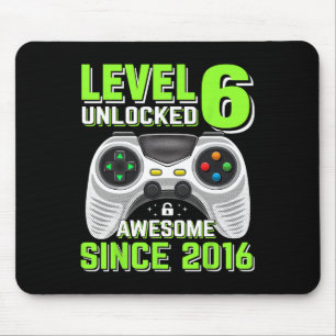 6 Unlocked Awesome 2016 Video Game 6th Birthday Gi Mouse Mat