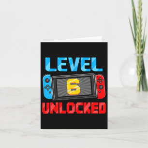 6 Unlocked Gamer 6th Birthday Gift Video Game Boys Card