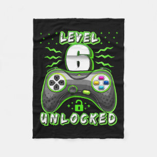 6 Unlocked Video Game 6th Birthday Gamer Boys 3 Fleece Blanket