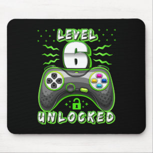 6 Unlocked Video Game 6th Birthday Gamer Boys 3  Mouse Mat