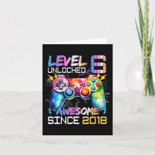 6 Unlocked Video Game 6th Birthday Gamer Boys Kids Card