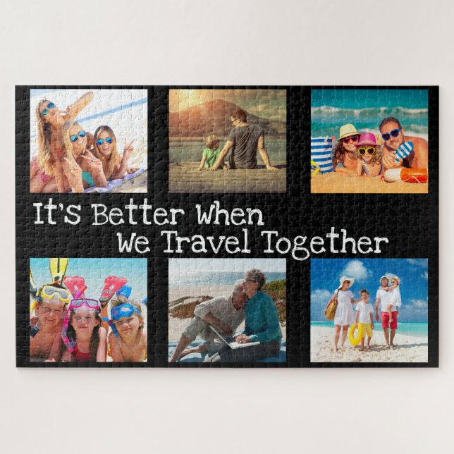 6 Vacation Photo Collage Better to Travel Together Jigsaw Puzzle (Horizontal)