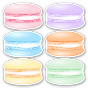 6 varied colour macarons