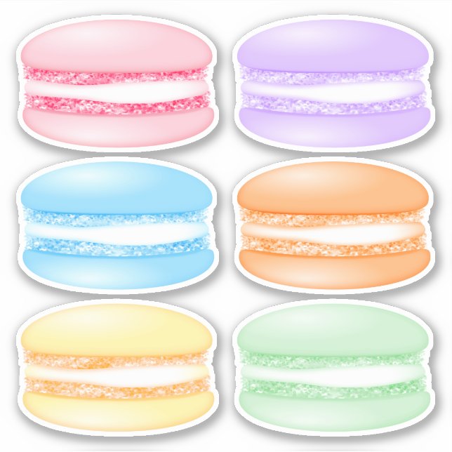 6 varied colour macarons (Front)