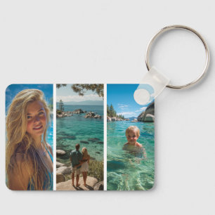 6 Vertical Strip Boho Photo Collage Key Ring