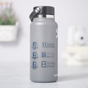 6 waterproof Blue Monogram Name Kids Water bottle