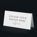 6" x 3" Small Plastic Table Tent Sign<br><div class="desc">Customise your design in Templett. After you are done editing,  download your file in a JPG format (don't forget to turn on the bleed option). Upload your design here by clicking on the blue "Personalise" button.</div>
