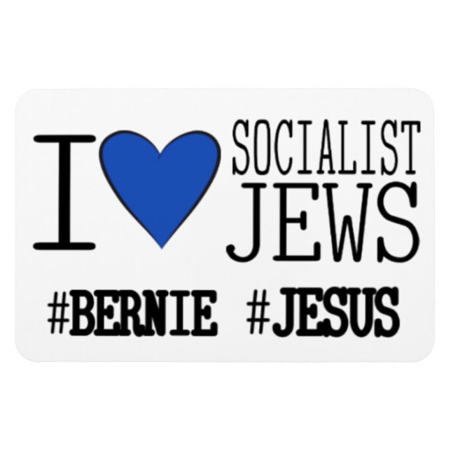 6 x 4 Car Magnet I Love Socialist Jews (Horizontal)