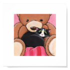 6" x 6" Whimsical Cat Art | Cat on Bed