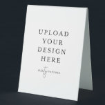 6" x 8" Plastic Table Tent Sign<br><div class="desc">Customise your design in Templett. After you are done editing,  download your file in a JPG format (don't forget to turn on the bleed option). Upload your design here by clicking on the blue "Personalise" button.</div>