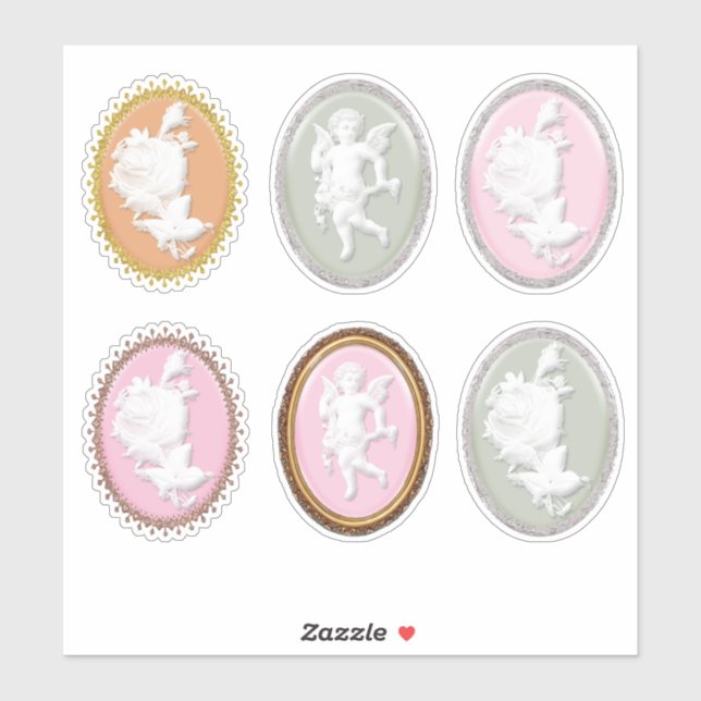 6 x Beautiful Scrapbooking Cardmaking Gifts Cameos (Sheet)