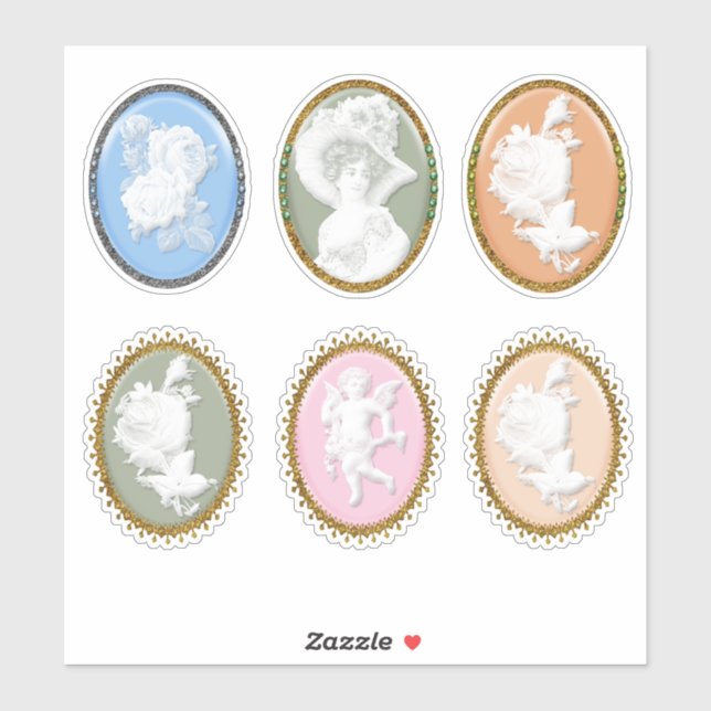 6 x Beautiful Scrapbooking Cardmaking Gifts Cameos (Sheet)