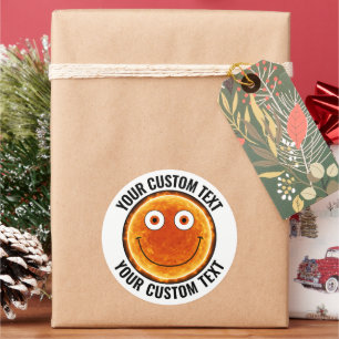 6 x The Sun Personalized Text Custom Happy Face 3" Classic Round Sticker