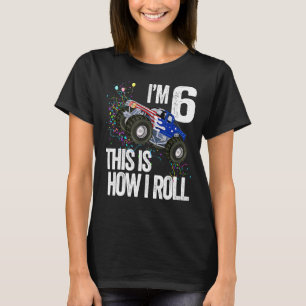 6 Year Old 6th Birthday Boy Monster Truck Birthday T-Shirt