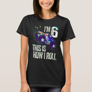 6 Year Old 6th Birthday Boy Monster Truck Birthday T-Shirt
