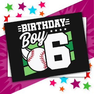 6 Year Old Baseball Party Theme 6th Birthday Boy Postcard