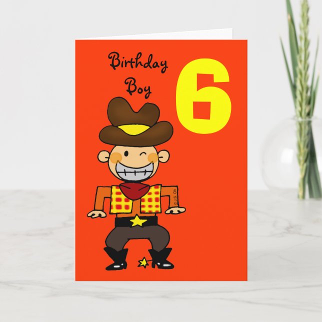 6 year old birthday boy card (Front)