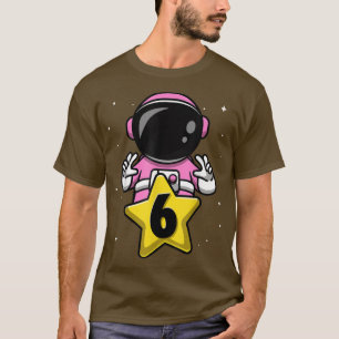 6 Year Old Birthday Girl Astronaut 6th Bday Party T-Shirt