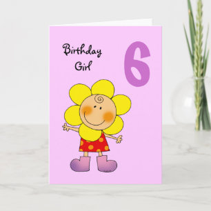 6 year old birthday girl card