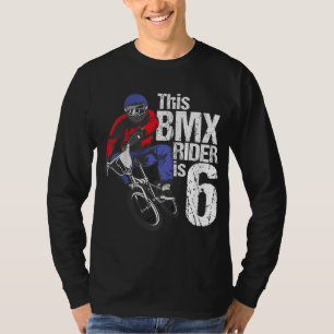 6 Year Old BMX Birthday Party Boys Dirt Bike Bikin T-Shirt
