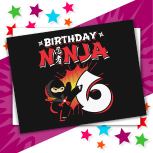 6 Year Old Comic Book Style Ninja 6th Birthday Postcard