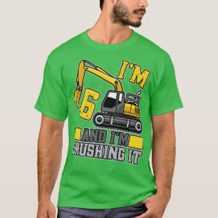 6 year old Crushing It Construction Truck 6th Birt T-Shirt