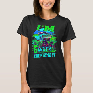 6 Year Old Crushing It Monster Truck 6th Birthday T-Shirt