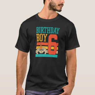 6 Year Old Cute Jumping Spider Birthday Boy Party T-Shirt