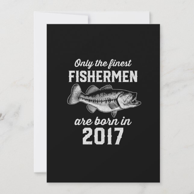 6 Year Old Fisherman Fishing 2017 6th Birthday Invitation (Front)