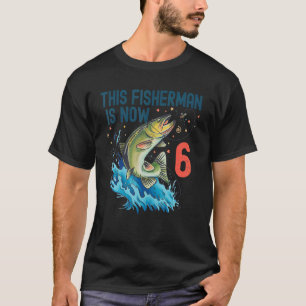 6 Year Old Fishing Birthday 6th Bass Fish Kids Bda T-Shirt