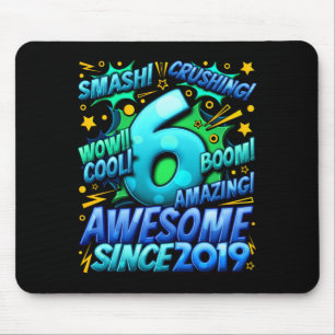 6 Year Old For Boys 6th Birthday Boy 6 Year Old Bo Mouse Mat