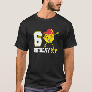6 Year Old Gifts Dabbing Softball 6th Birthday Boy T-Shirt