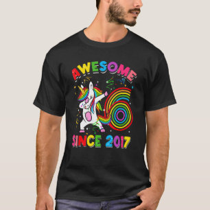 6 Year Old Gifts Dabbing Unicorn Rainbow 6th Birth T-Shirt
