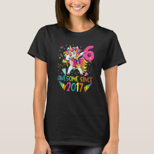 6 Year Old Gifts Girls Teens Dabbing Unicorn 6th B T-Shirt