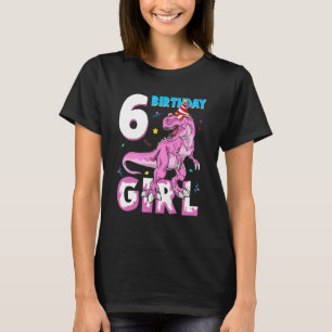 6 Year Old Gifts Party 6th Birthday Girl Teen dino T-Shirt